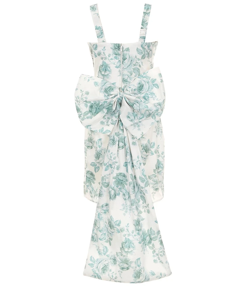 Allison & Kelly Big Girls Sleeveless Floral-Toile-Printed Bow-Back Dress
