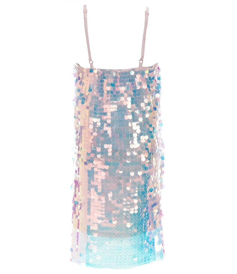 Allison & Kelly Big Girls Sleeveless Iridescent Paillette Sequin-Embellished Shift Dress