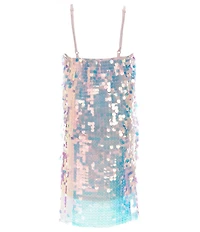 Allison & Kelly Big Girls Sleeveless Iridescent Paillette Sequin-Embellished Shift Dress