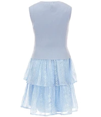 Allison & Kelly Big Girls Sleeveless Knit Bow Vest & Embroidered Chiffon Dress Set