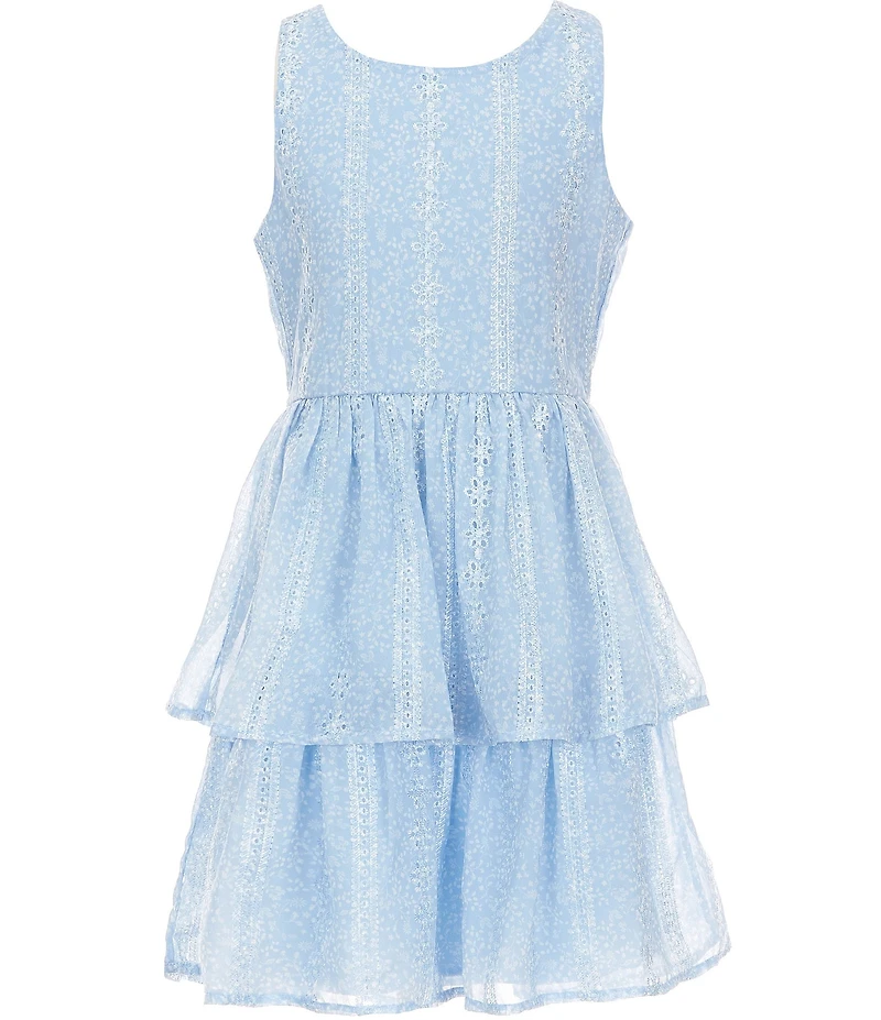 Allison & Kelly Big Girls Sleeveless Knit Bow Vest & Embroidered Chiffon Dress Set