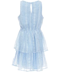 Allison & Kelly Big Girls Sleeveless Knit Bow Vest & Embroidered Chiffon Dress Set