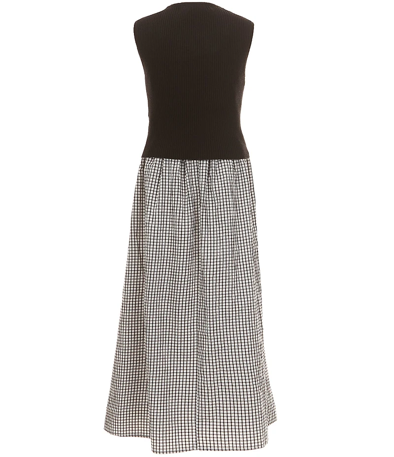 Allison & Kelly Big Girls Sleeveless Knit Bow Vest & Gingham Dress Set