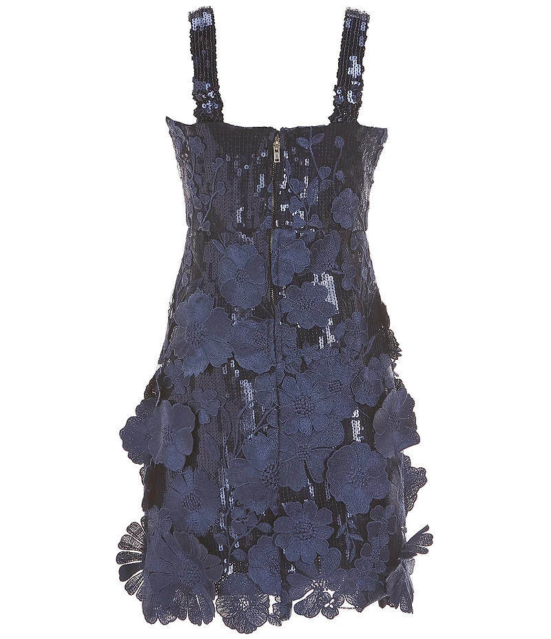 Allison & Kelly Big Girls Three-Dimensional Sequin-Embellished Floral Sheath Dress