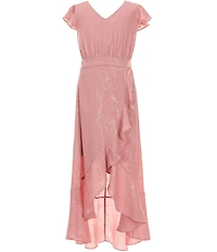 Allison & Kelly Big Girls Cap Sleeve High-Low Wrap Dress