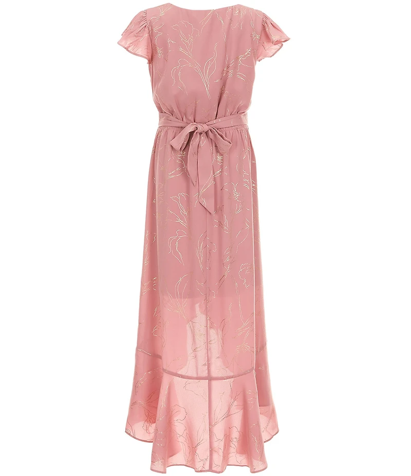 Allison & Kelly Big Girls Cap Sleeve High-Low Wrap Dress
