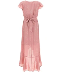 Allison & Kelly Big Girls Cap Sleeve High-Low Wrap Dress