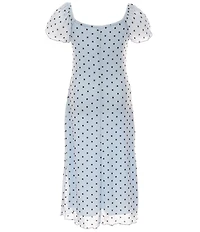 Allison & Kelly Big Girls Short Sleeve Dotted Chiffon Midi Dress