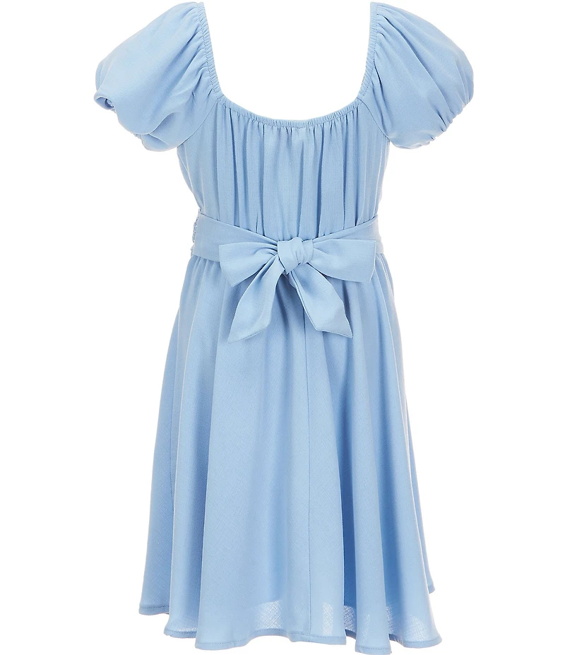 Allison & Kelly Big Girls Puff Sleeve Lace Detailed Empire Waist Dress