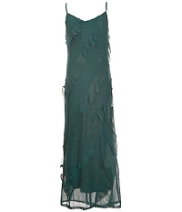 Allison & Kelly Big Girls Sleeveless Asymmetrical-Ruffle-Tiered Glitter-Accented Mesh Long Dress