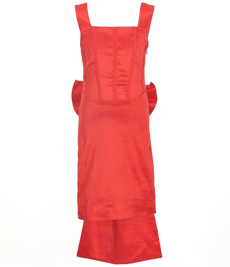 Allison & Kelly Big Girls Sleeveless Corseted-Bodice Bow-Back Sheath Dress