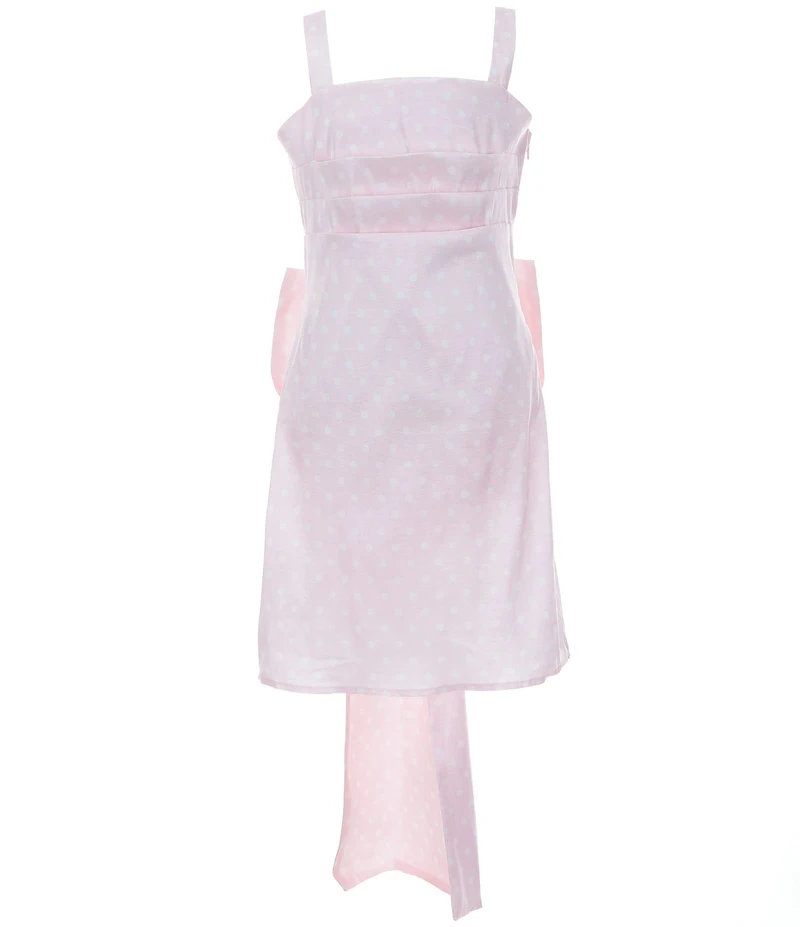 Allison & Kelly Big Girls Sleeveless Dotted Bow-Back Dress