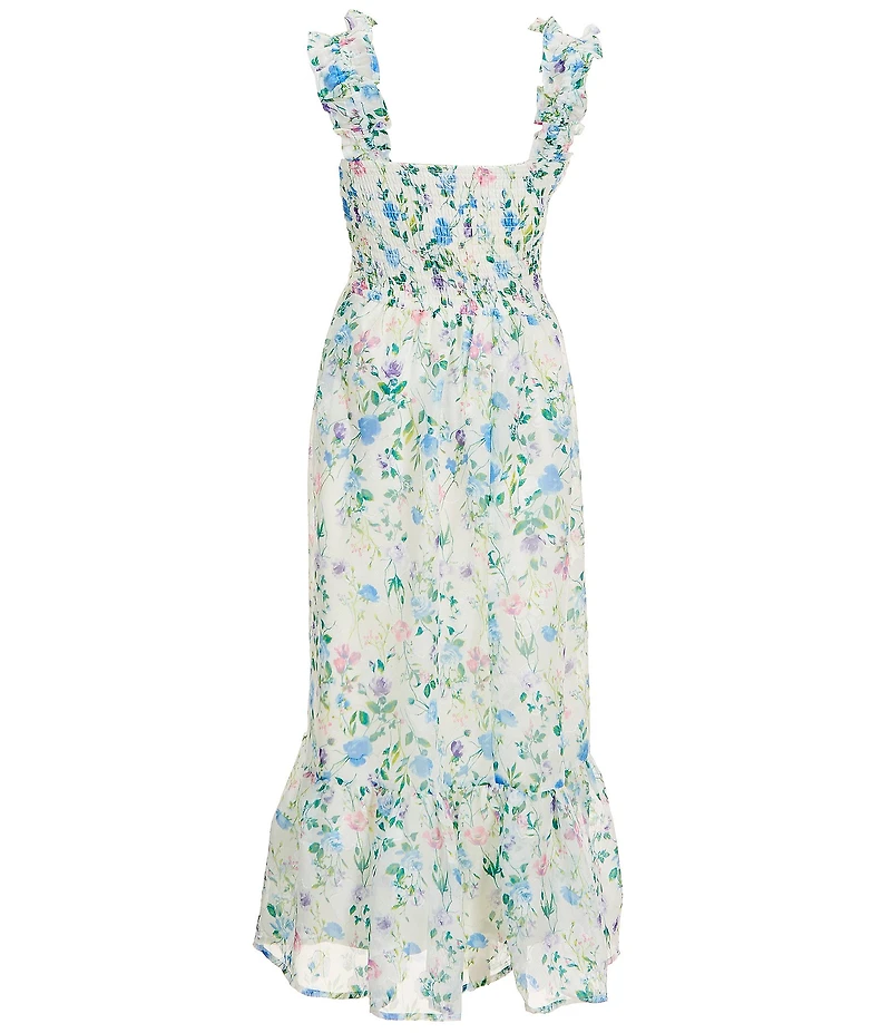Allison & Kelly Big Girls Sleeveless Floral Burnout Jacquard Maxi Dress