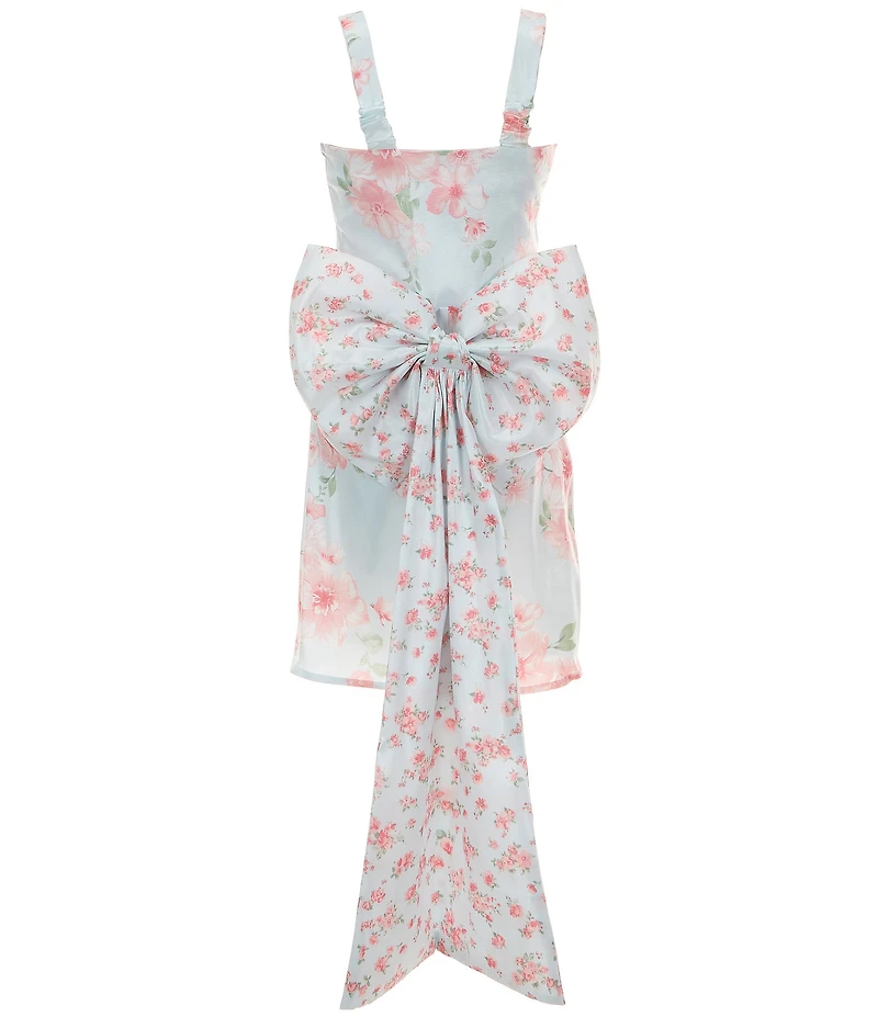 Allison & Kelly Big Girls Sleeveless Maddy Floral-Printed Bow-Back Dress