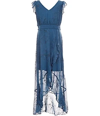 Allison & Kelly Big Girls Wrap Hi-Lo Hem Dress