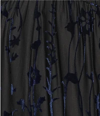 Allison & Kelly Burnout Printed V-Neck Ruched Front Long Sleeve Dress