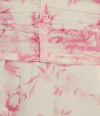 Allison & Kelly Chiffon Floral Print V-Neck Long Sleeve Dress