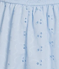 Allison & Kelly Eyelet-Embroidered Flutter Sleeve Smocked Dress