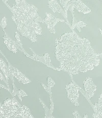 Allison & Kelly Floral Jacquard V-Neck Cascading Ruffle Tiered Dress