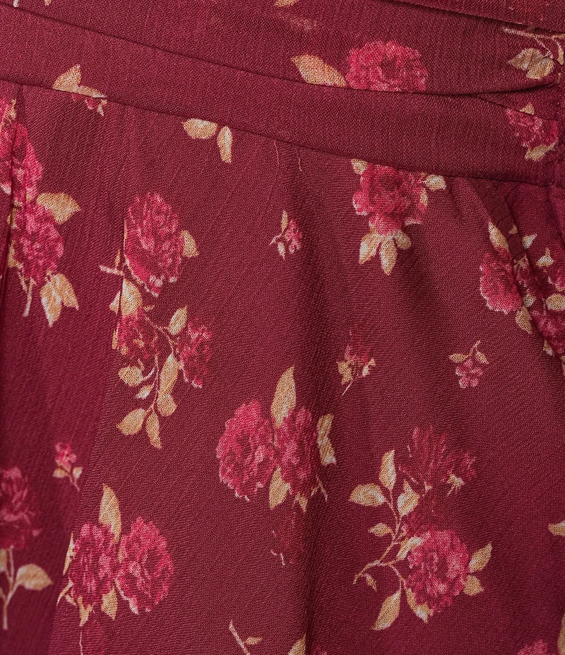 Allison & Kelly Floral Print Long Sleeve Ruched Waist Romper