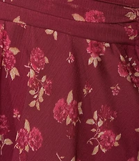 Allison & Kelly Floral Print Long Sleeve Ruched Waist Romper