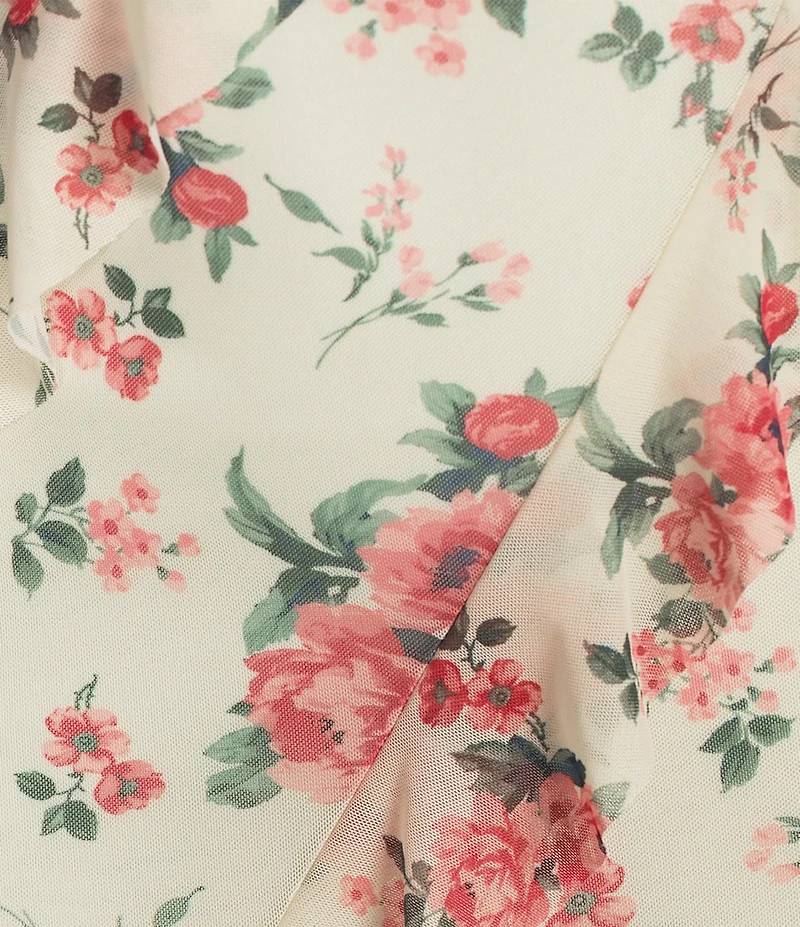 Allison & Kelly Floral Print Sleeveless Corkscrew Criss Cross Back Dress