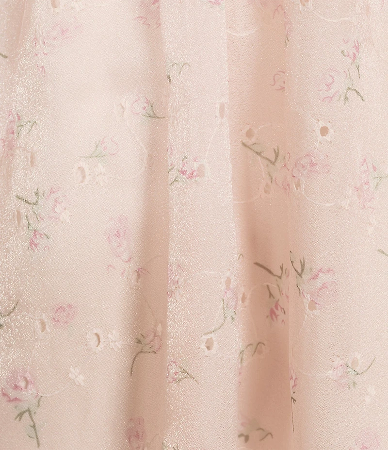 Allison & Kelly Floral Print Square Neck 3/4 Puff Sleeve Babydoll Dress
