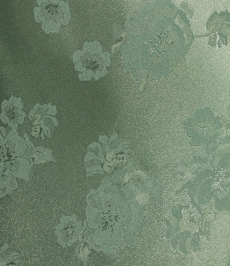 Allison & Kelly Floral Printed Jacquard V-Neck Drape Back Dress