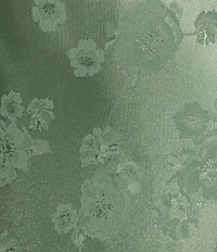 Allison & Kelly Floral Printed Jacquard V-Neck Drape Back Dress