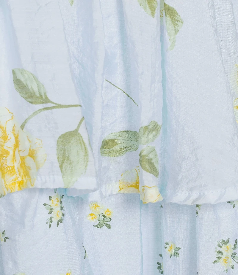 Allison & Kelly Floral Printed Smocked Tiered Dress