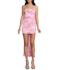 Allison & Kelly Floral Printed Strapless Bow Back Dress