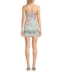 Allison & Kelly Floral Printed Strapless Bow Back Dress