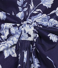 Allison & Kelly Floral Printed Strapless Taffeta Bow Back Dress
