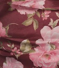 Allison & Kelly Floral Printed Taffeta Strapless Bow Back Dress