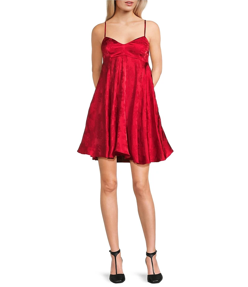 Allison & Kelly Floral Printed V-Neck Bow Back Dress