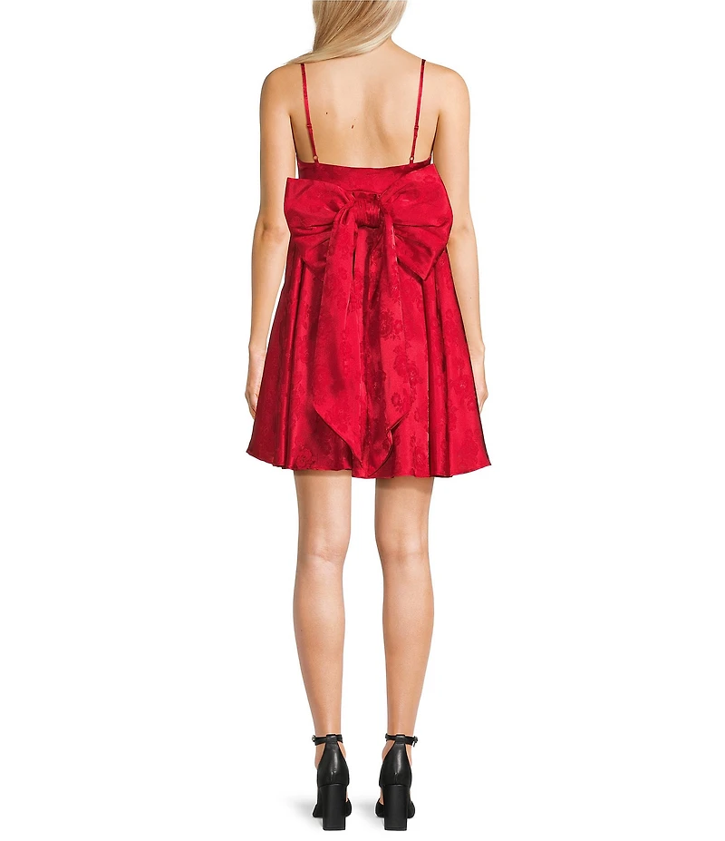 Allison & Kelly Floral Printed V-Neck Bow Back Dress