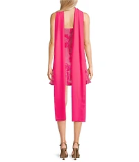 Allison & Kelly Floral Soutache Embroidered Scarf A-Line Dress