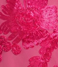 Allison & Kelly Floral Soutache Embroidered Scarf A-Line Dress