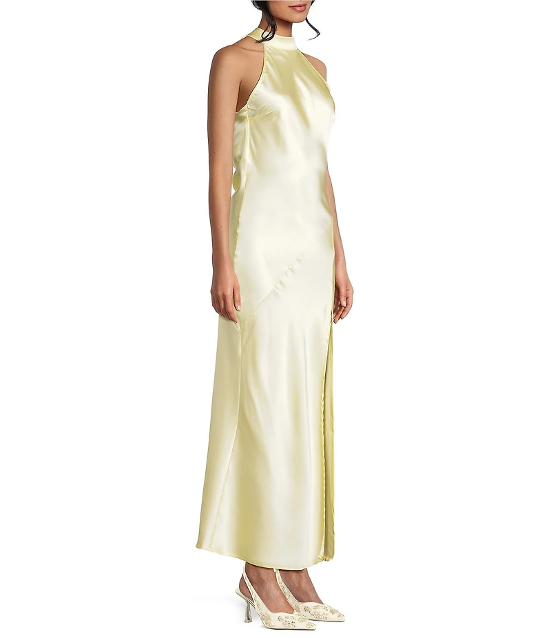 Allison & Kelly Halter Neck Drape Tie Back Dress