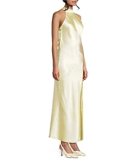 Allison & Kelly Halter Neck Drape Tie Back Dress