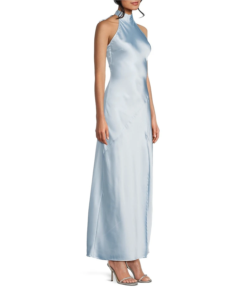 Allison & Kelly Halter Neck Drape Tie Back Dress