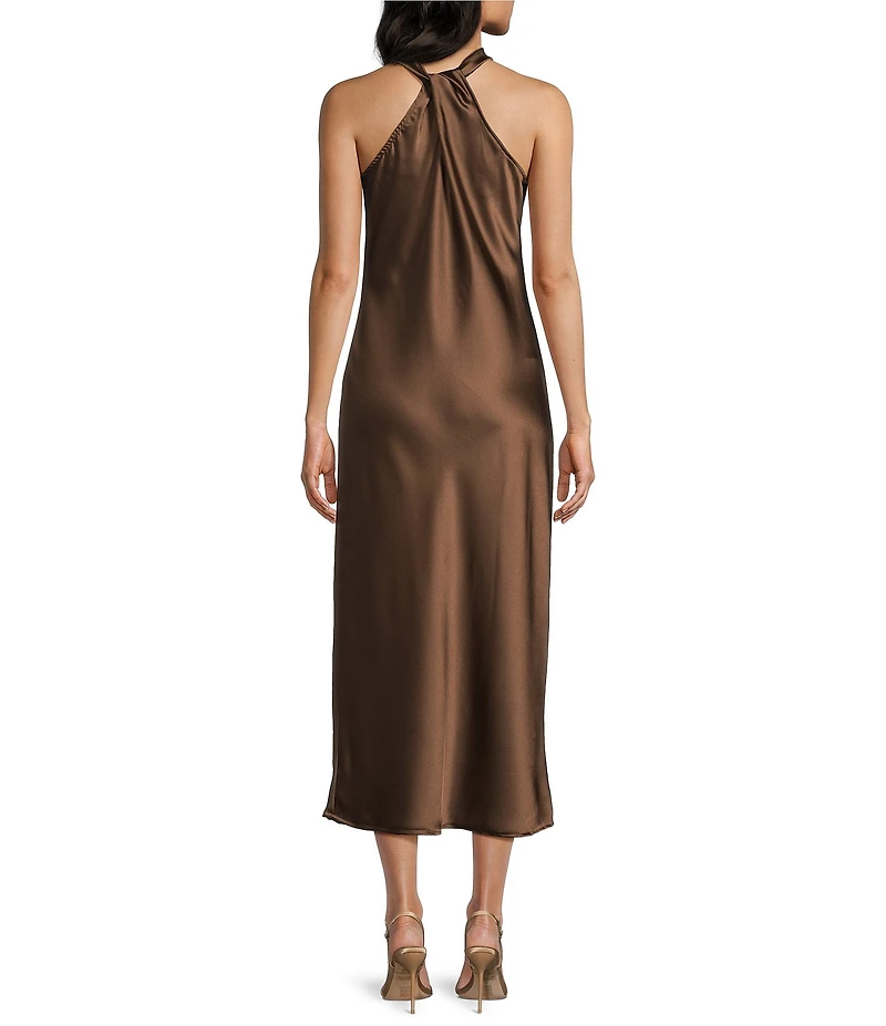 Allison & Kelly Halter Neck Twist Front Midi Dress