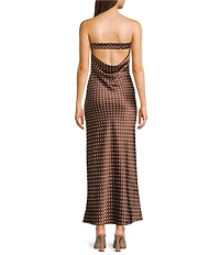 Allison & Kelly Polka Dot Front Tie Strapless Dress