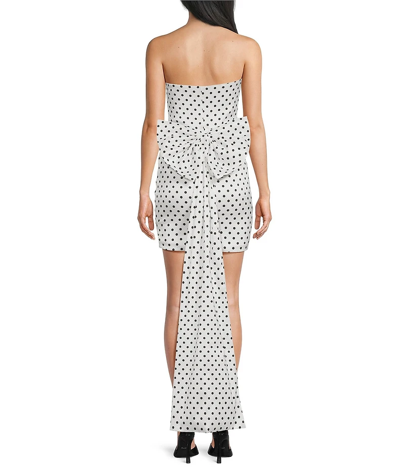 Allison & Kelly Polka Dot Strapless Bow Back Dress