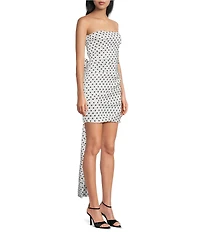Allison & Kelly Polka Dot Strapless Bow Back Dress