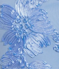 Allison & Kelly Power Mesh Floral Design Scoop Neck Scarf Dress