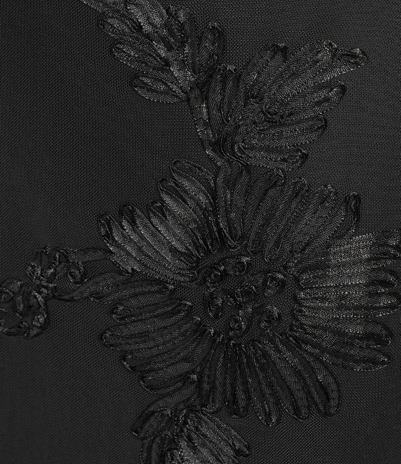 Allison & Kelly Power Mesh Floral Design Scoop Neck Scarf Dress