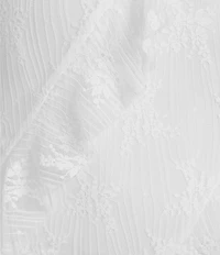 Allison & Kelly Printed Lace V-Neck Asymmetrical Ruffled Dress