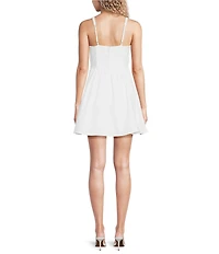 Allison & Kelly Ribbon Trim Sweetheart Neck Corseted Dress