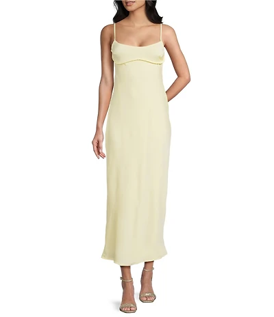 Allison & Kelly Satin Bar Back Long Dress